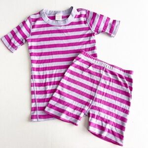 Hanna Andersson Pajama Set Stripe Shorts Organic Cotton size 8 130 sleep wear pj